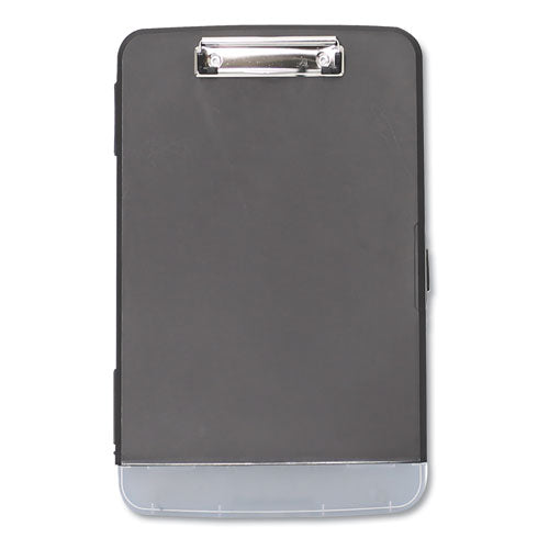 Storage Clipboard with Pen Compartment, 0.5" Clip Capacity, Holds 8.5 x 11 Sheets, Black-(UNV40319)