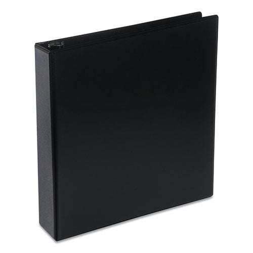 Deluxe Round Ring View Binder, 3 Rings, 2" Capacity, 11 x 8.5, Black-(UNV20731)