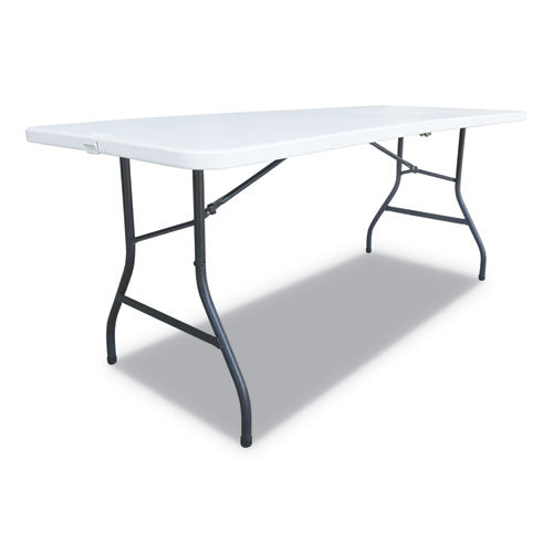 Fold-in-Half Resin Folding Table, Rectangular, 72w x 29.63d x 29.25h, White-(ALEFR72H)