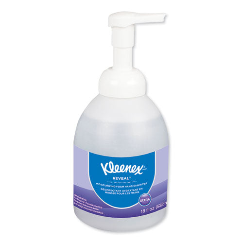 Reveal Ultra Moisturizing Foam Hand Sanitizer, 18 oz Bottle, Fragrance-Free, 4/Carton-(KCC45826CT)