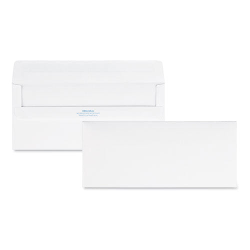 Redi-Seal Envelope, #10, Commercial Flap, Redi-Seal Adhesive Closure, 4.13 x 9.5, White, 500/Box-(QUA11118)