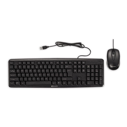 Slimline Keyboard and Mouse, USB 2.0, Black-(IVR69202)