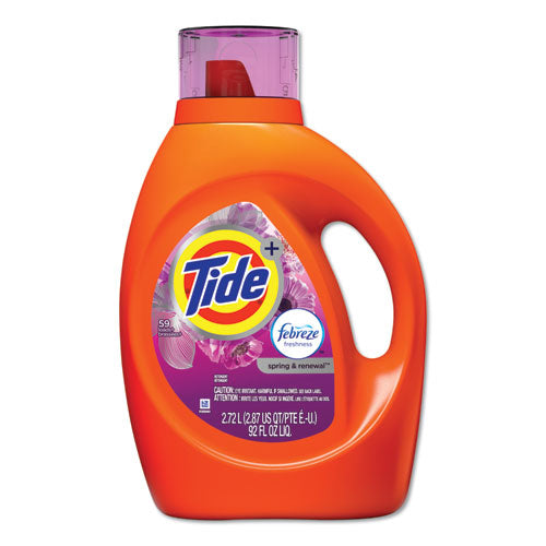 Plus Febreze Liquid Laundry Detergent, Spring and Renewal, 92 oz Bottle, 4/Carton-(PGC87566CT)