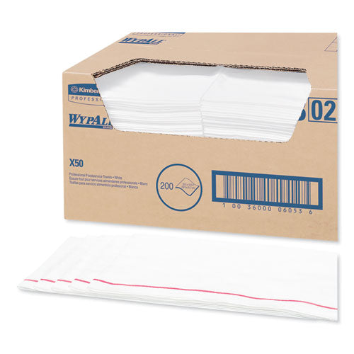 X50 Foodservice Towels, 1/4 Fold, 23.5 x 12.5, White, 200/Carton-(KCC06053)