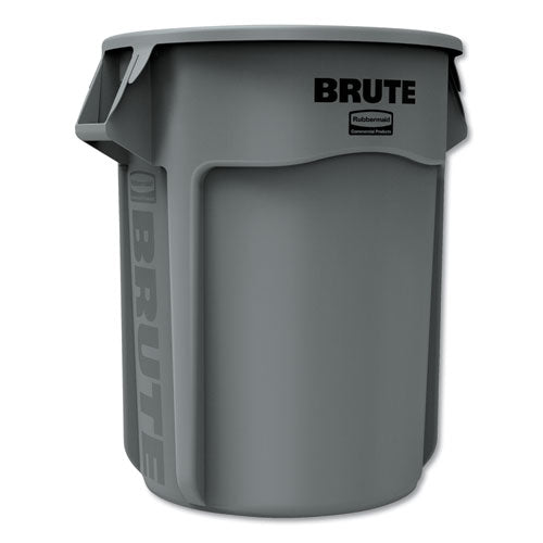 Vented Round Brute Container, 55 gal, Plastic, Gray-(RCP265500GY)