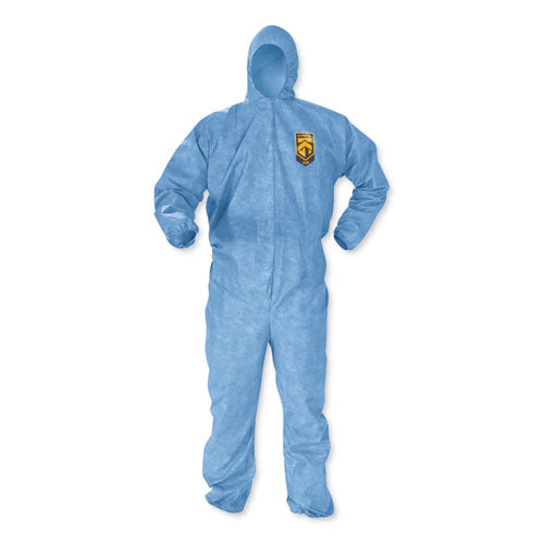 A60 Elastic-Cuff, Ankles and Back Hooded Coveralls, 3X Large, Blue, 20/Carton-(KCC45026)