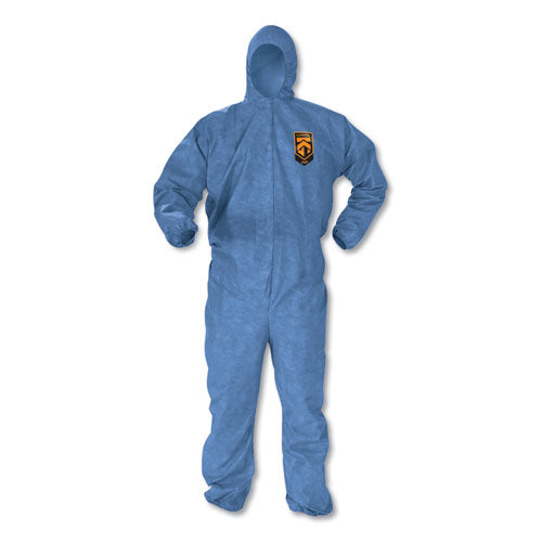 A60 Elastic-Cuff, Ankles and Back Hooded Coveralls, 2X-Large, Blue, 24/Carton-(KCC45025)