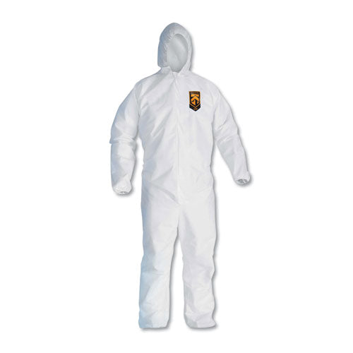 A20 Elastic Back, Cuff and Ankle Hooded Coveralls, Zip, X-Large, White, 24/Carton-(KCC49114)