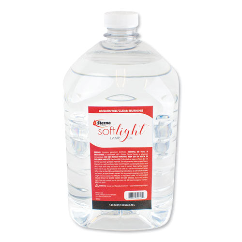 Soft Light Liquid Wax Lamp Oil, Clear, 1 gal Bottle, 4/Carton-(STE30644)