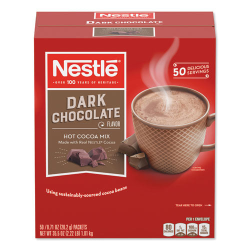 Hot Cocoa Mix, Dark Chocolate, 0.71 oz, 50/Box-(NES70060)