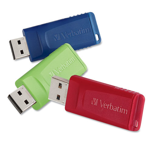 Store n Go USB Flash Drive, 32 GB, Assorted Colors, 3/Pack-(VER99811)