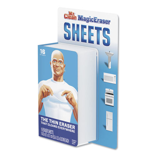 Magic Eraser Sheets, 3.5 x 5.8, 0.03" Thick, White, 16/Pack-(PGC02562PK)