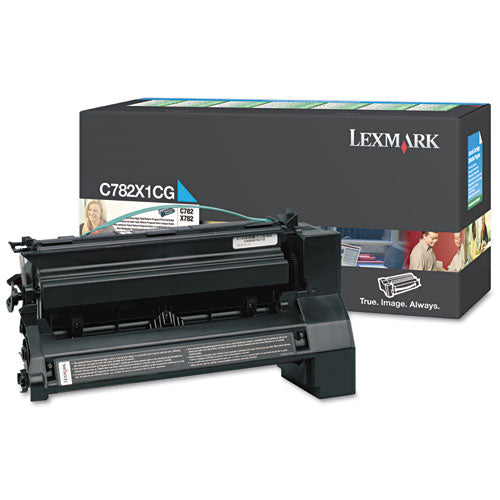 C782X1CG Extra High-Yield Toner, 15,000 Page-Yield, Cyan-(LEXC782X1CG)