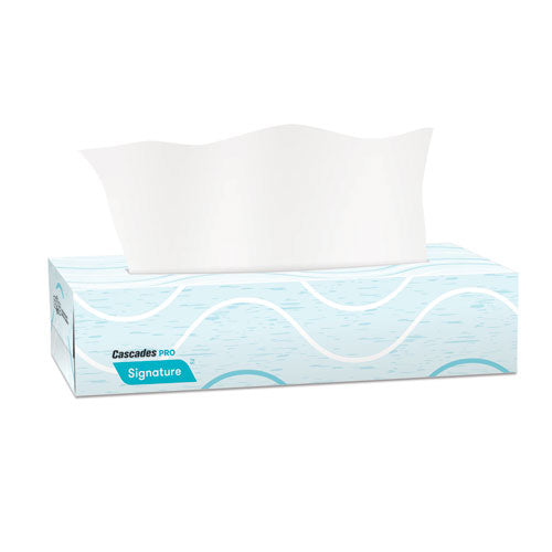 Signature Facial Tissue, 2-Ply, White, Flat Box, 100 Sheets/Box, 30 Boxes/Carton-(CSDF600)