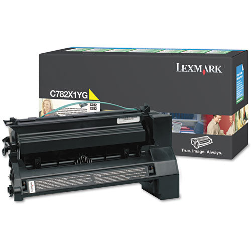 C782X1YG Extra High-Yield Toner, 15,000 Page-Yield, Yellow-(LEXC782X1YG)