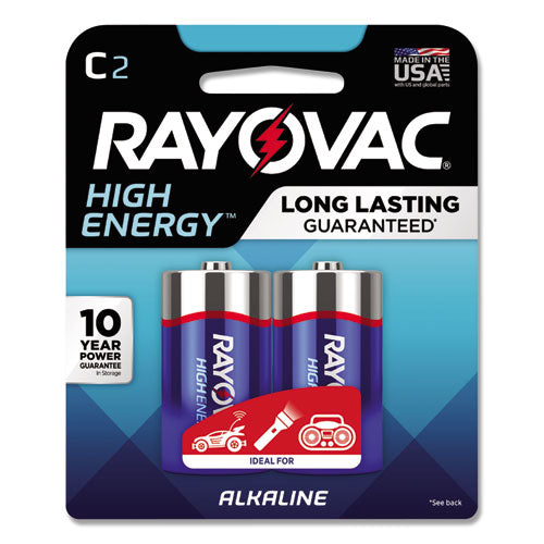 High Energy Premium Alkaline C Batteries, 2/Pack-(RAY8142K)