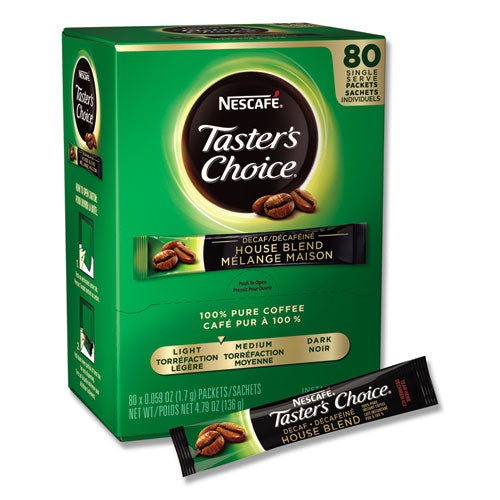 Tasters Choice Stick Pack, Decaf, 0.06oz, 80/Box, 6 Boxes/Carton-(NES66488CT)