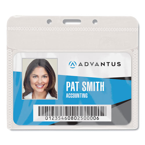 PVC-Free Badge Holders, Horizontal, Clear 4.5" x 4" Holder, 4.13" x 3.13" Insert, 50/Pack-(AVT75603)