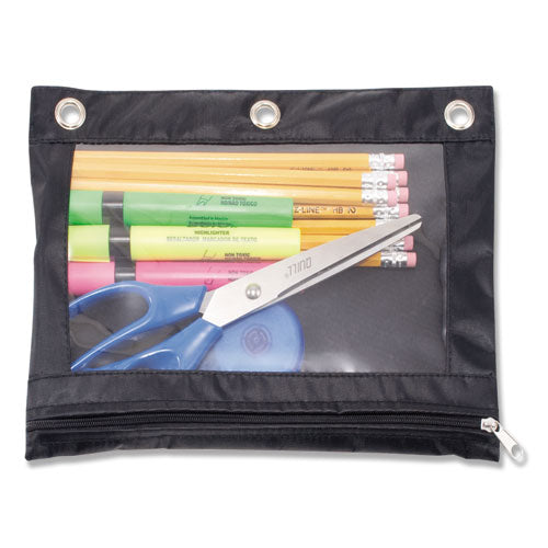 Binder Pencil Pouch, 10 x 7.38, Black/Clear-(AVT67024)