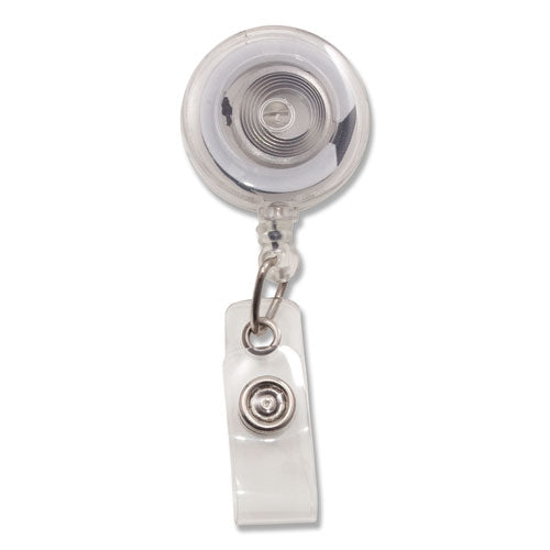 Translucent Retractable ID Card Reel, 30" Extension, Clear, 12/Pack-(AVT75473)