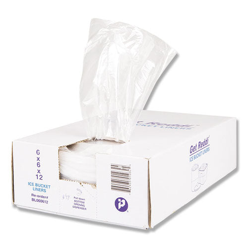 Ice Bucket Liner Bags, 3 qt, 0.5 mil, 6" x 12", Clear, 1,000/Carton-(IBSBL060612)