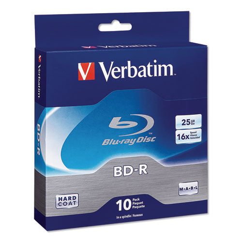BD-R Blu-Ray Disc, 25 GB, 16x, White, 10/Pack-(VER97238)