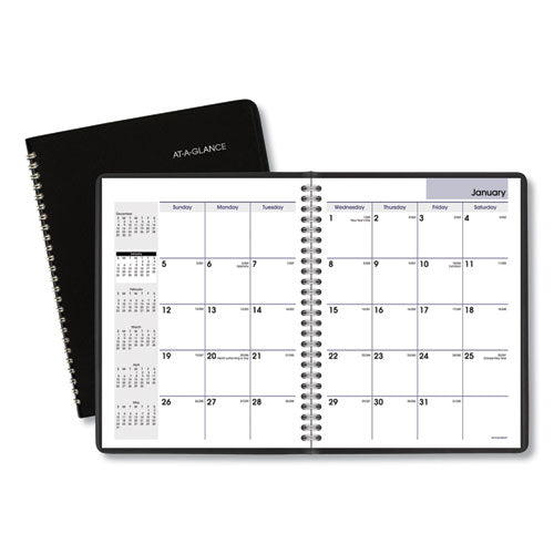 DayMinder Monthly Planner with Notes Column, Ruled Blocks, 8.75 x 7, Black Cover, 12-Month (Jan to Dec): 2023-(AAGG40000)