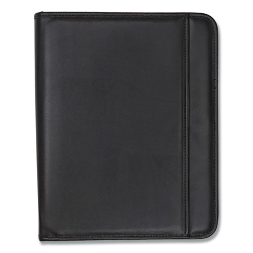 Professional Zippered Pad Holder, Pockets/Slots, Writing Pad, Black-(SAM70820)