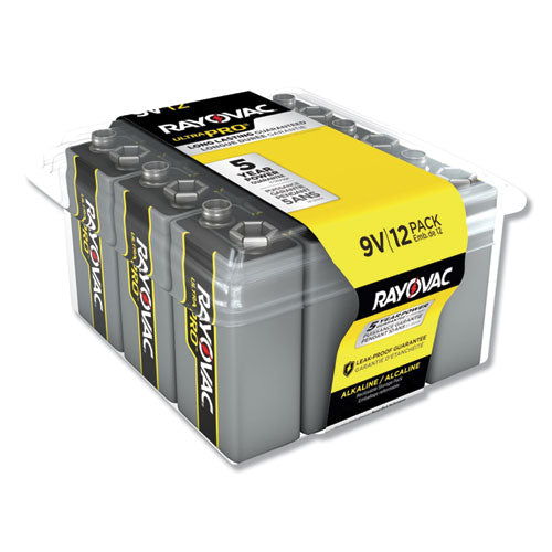 Ultra Pro Alkaline 9V Batteries, 12/Pack-(RAYAL9V12PPJ)