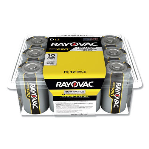 Ultra Pro Alkaline D Batteries, 12/Pack-(RAYALD12PPJ)