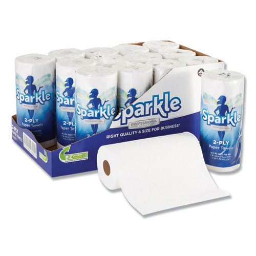 Sparkle ps Premium Perforated Paper Kitchen Towel Roll, 2-Ply, 11 x 8.8, White, 85/Roll, 15 Rolls/Carton-(GPC2717714)