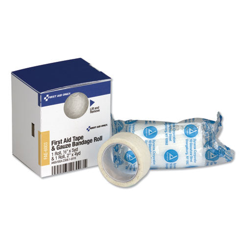 SmartCompliance First Aid Tape/Gauze Roll Combo, 0.5" x 5 yd Tape, 2" x 4 yd Gauze-(FAOFAE6003)