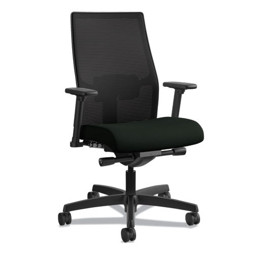 Ignition 2.0 4-Way Stretch Mid-Back Mesh Task Chair, Supports Up to 300 lb, 17" to 21" Seat Height, Black-(HONI2M2BMLU10TK)