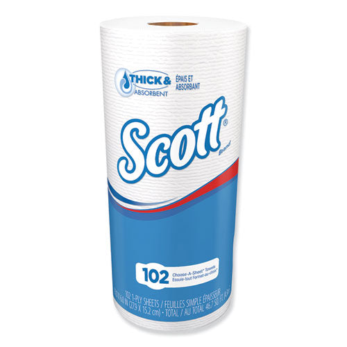 Choose-A-Sheet Mega Kitchen Roll Paper Towels, 1-Ply, 4.8 x 11, White, 102/Roll, 24/Carton-(KCC47031)