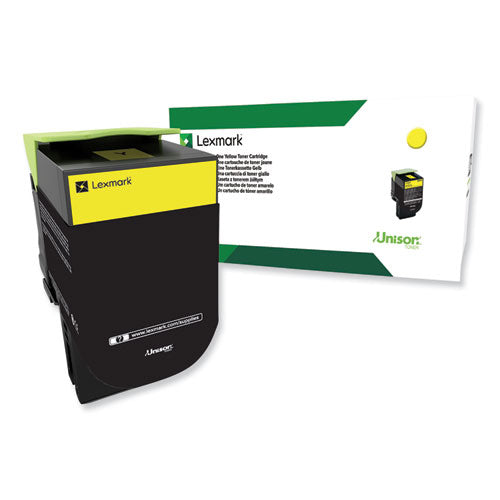 80C0HYG Return Program High-Yield Toner, 3,000 Page-Yield, Yellow, TAA Compliant-(LEX80C0HYG)