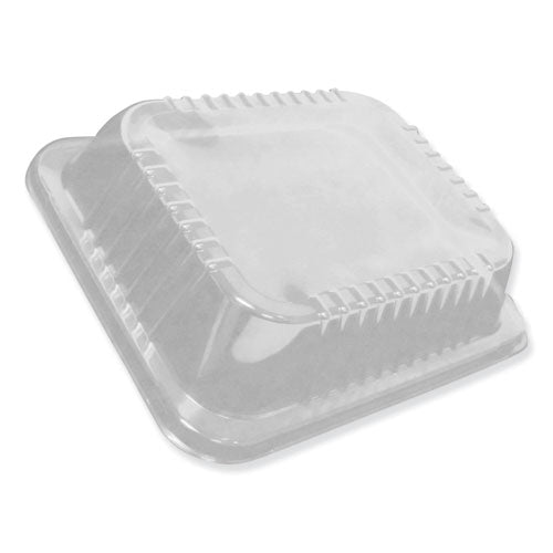 Dome Lids for 12.63 x 10.5 Oblong Containers, 1.5" Half Size Steam Table Pan Lid, Low Dome, Clear, Plastic, 100/Carton-(DPKP4300100)