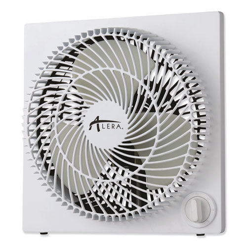 9" 3-Speed Desktop Box Fan, Plastic, White-(ALEFANBX10B)