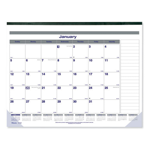 Net Zero Carbon Monthly Desk Pad Calendar, 22 x 17, White/Gray/Blue Sheets, Black Binding, 12-Month (Jan to Dec): 2023-(REDC177847)