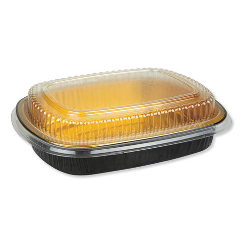 Aluminum Closeable Containers, 47 oz, 9.75 x 1.75 x 7.75, Black/Gold, 50/Carton-(DPK9442PT50)