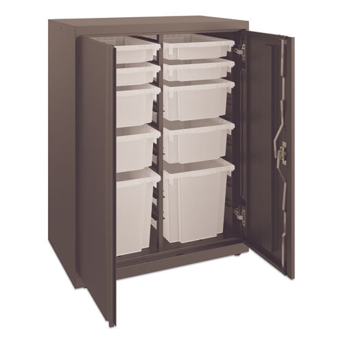 Flagship Storage Cabinet with 4 Small, 4 Medium and 2 Large Bins, 30w x 18d x 39.13h, Charcoal-(HONSC183930LGS)