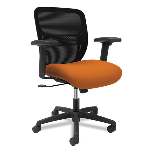 Gateway Mid-Back Task Chair, Supports Up to 250 lb, 17" to 22" Seat Height, Apricot Seat, Black Back/Base-(HONGTHMZ1CU47)