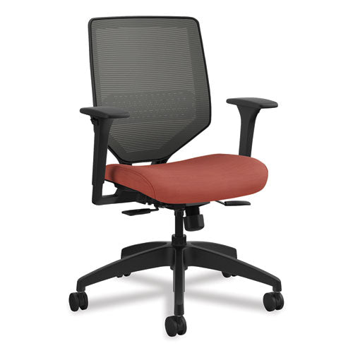 Solve Series Mesh Back Task Chair, Supports Up to 300 lb, 18" to 23" Seat Height, Bittersweet Seat, Charcoal Back, Black Base-(HONSVM1ALICC46T)
