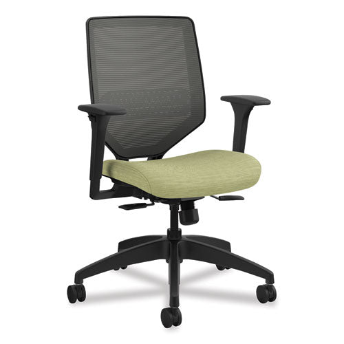 Solve Series Mesh Back Task Chair, Supports Up to 300 lb, 18" to 23" Seat Height, Meadow Seat, Charcoal Back, Black Base-(HONSVM1ALICC82T)