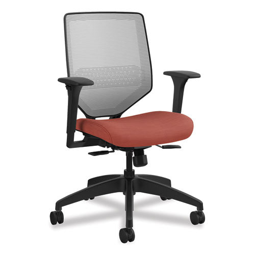 Solve Series Mesh Back Task Chair, Supports Up to 300 lb, 18" to 23" Seat Height, Bittersweet Seat, Fog Back, Black Base-(HONSVM1ALIFC46T)