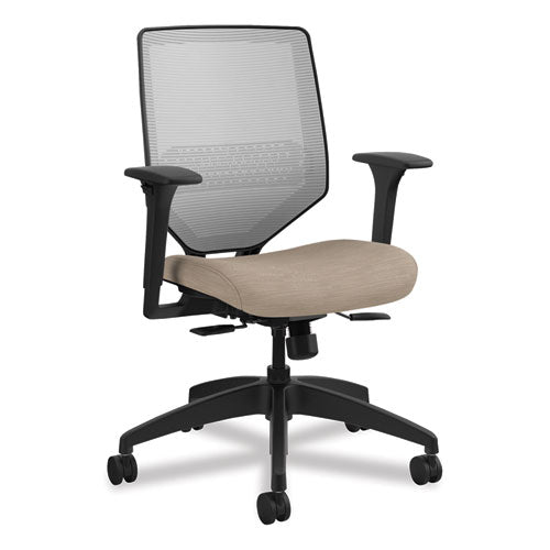 Solve Series Mesh Back Task Chair, Supports Up to 300 lb, 18" to 23" Seat Height, Putty Seat, Fog Back, Black Base-(HONSVM1ALIFC22T)