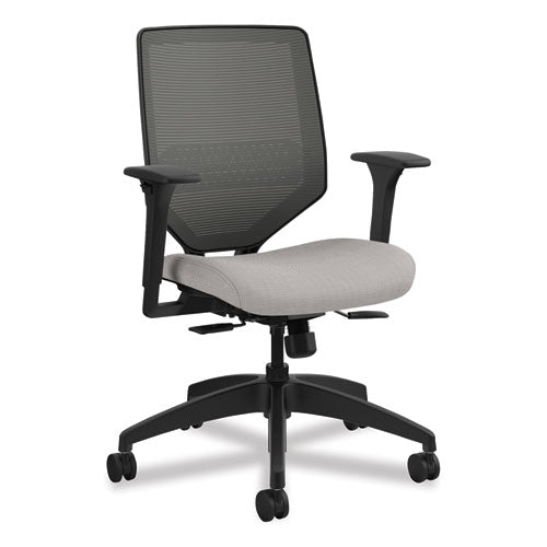 Solve Series Mesh Back Task Chair, Supports Up to 300 lb, 18" to 23" Seat Height, Sterling Seat, Charcoal Back, Black Base-(HONSVM1ALICC19T)