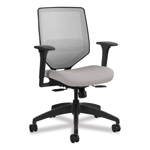 Solve Series Mesh Back Task Chair, Supports Up to 300 lb, 18" to 23" Seat Height, Sterling Seat, Fog Back, Black Base-(HONSVM1ALIFC19T)