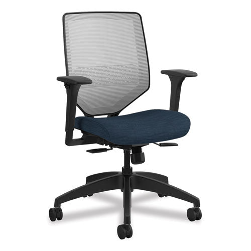 Solve Series Mesh Back Task Chair, Supports Up to 300 lb, 18" to 23" Seat Height, Midnight Seat, Fog Back, Black Base-(HONSVM1ALIFC90T)