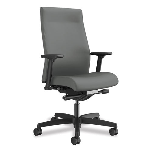 Ignition 2.0 Upholstered Mid-Back Task Chair With Lumbar, Supports 300lb, 17" to 22" Seat Height, Frost Seat/Back, Black Base-(HONI2UL2AC22TK)