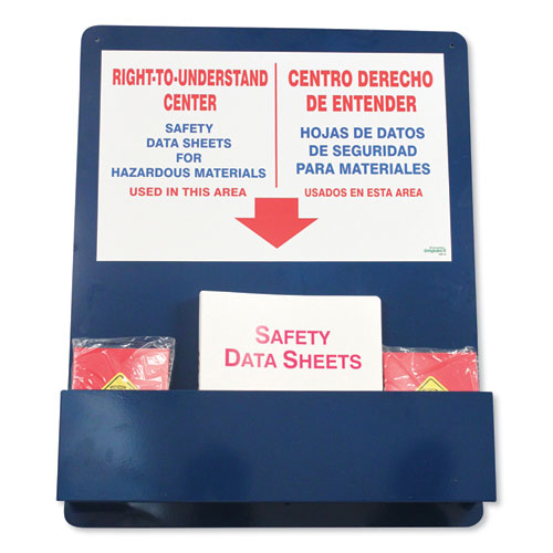 Bilingual "Right-To-Understand" SDS Center, 25w x 5.2d x 30h, Blue/White/Red-(IMP799112)